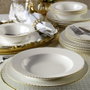 Hermia Vajilla de 24 piezas BNIRN24Y2520 en Blanco y Oro